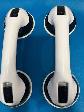 White Non-Slip Suction Safety Grab Bar - Pair open box new
